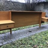 Headboard with bedside suspended 1960 vintage