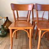 Set of 6 Luterma bistro chairs in beech wood 40-50s