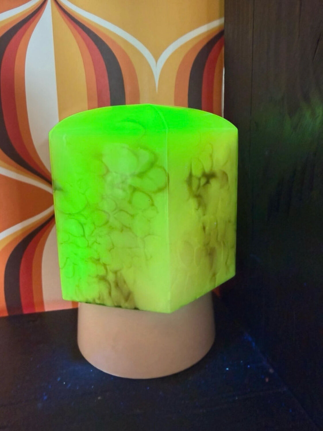 Art Deco ceiling light in uranium glass (ouraline) – Czechoslovakia – year