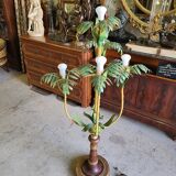 Metal and bamboo floor lamp of the 1960