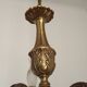 French Vintage Mid Century Bronze 5 Light Traditional Style Chandelier