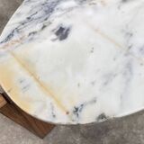 Hugues Poignant marble and rosewood coffee table