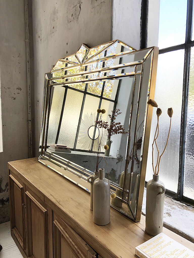 Italian design milked gold mirror