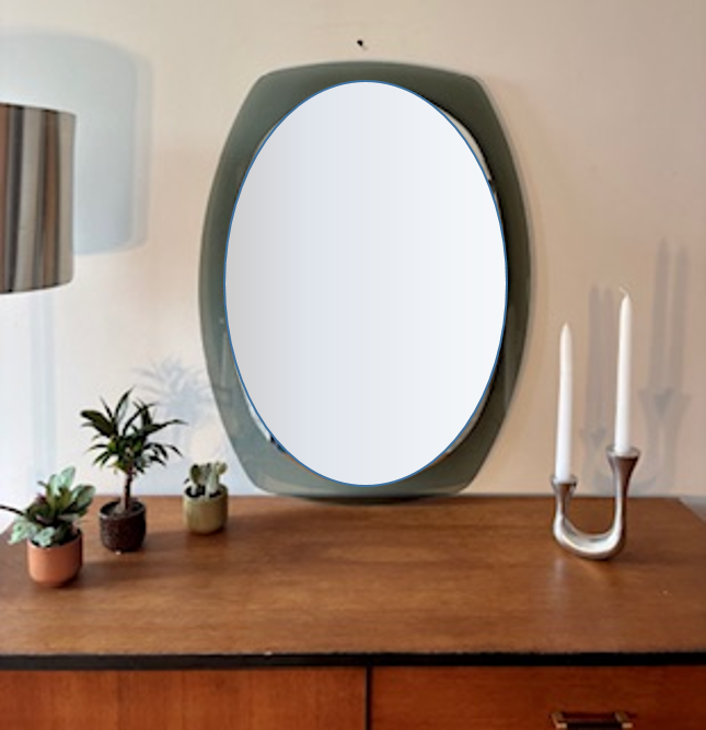 Miroir Veca en verre fumé, Italie 1970