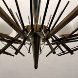 Large Sputnik Bronze & Glass Chandelier, 1960s