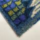 Abstract Scandinavian Multicolor High Pile Rya Rug Carpet, Sweden, 1960s