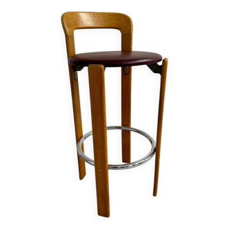Tabouret de bar hêtre massif  design Bruno Rey Dieticker vintage