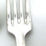 Ercuis 6 forks and 6 spoons dessert model carthage silver metal