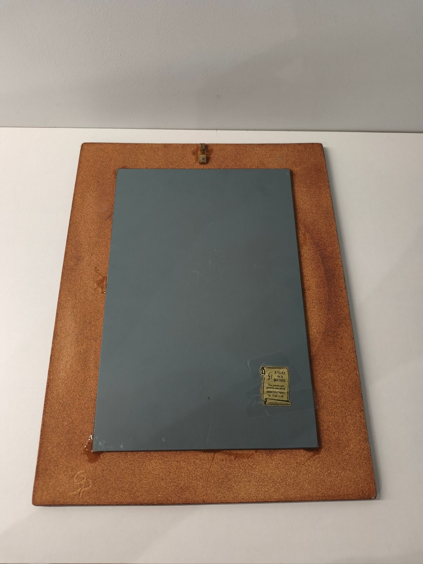 Vintage Enamelled Ceramic Mirror – Atelier de la Bâtisse (1960s)