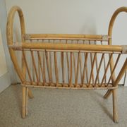 vintage rattan magazine rack