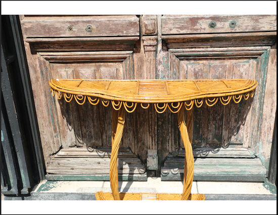 Bamboo and rattan console