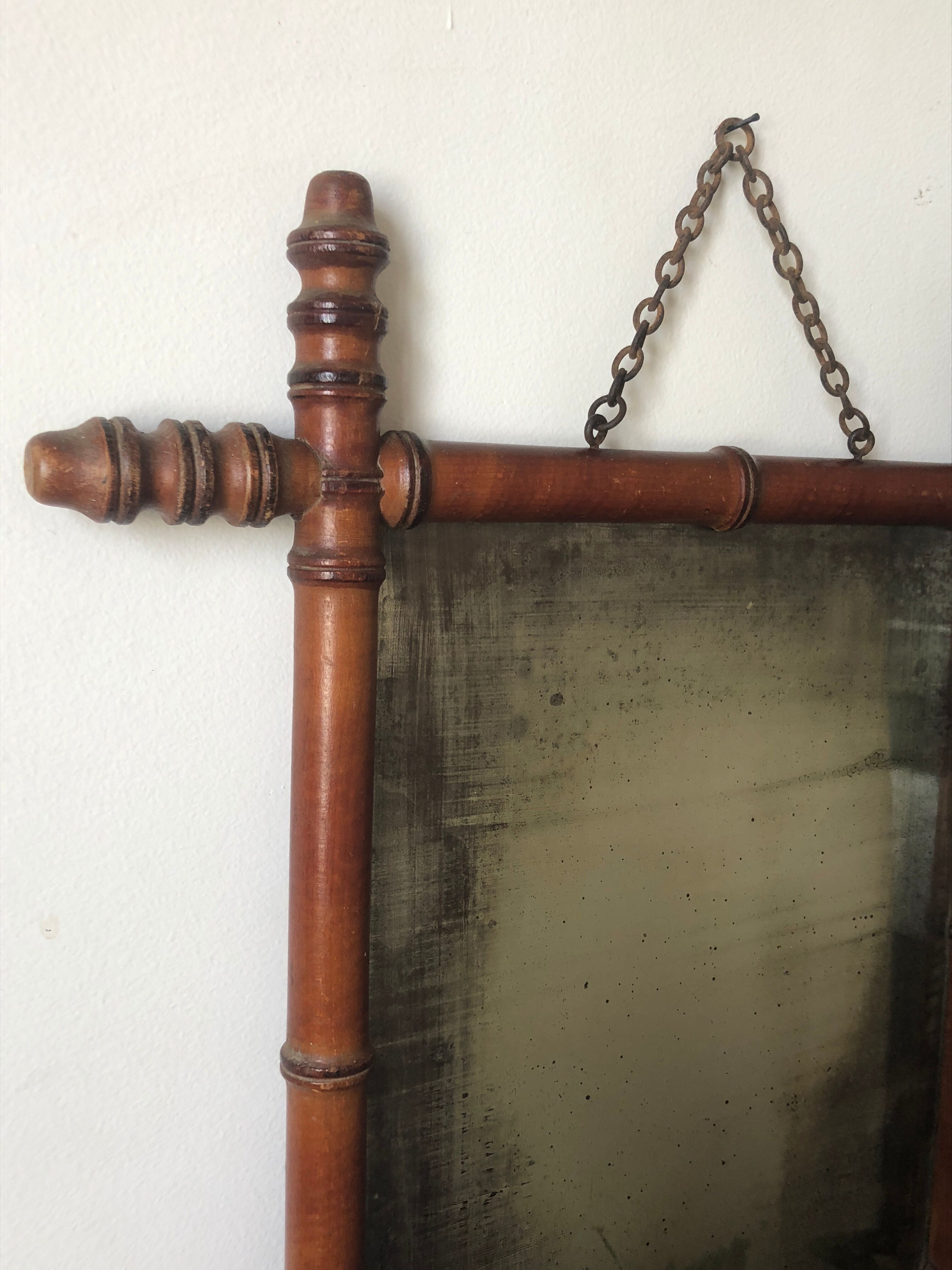 Mirror to mercury with bamboo frame 24x30cm