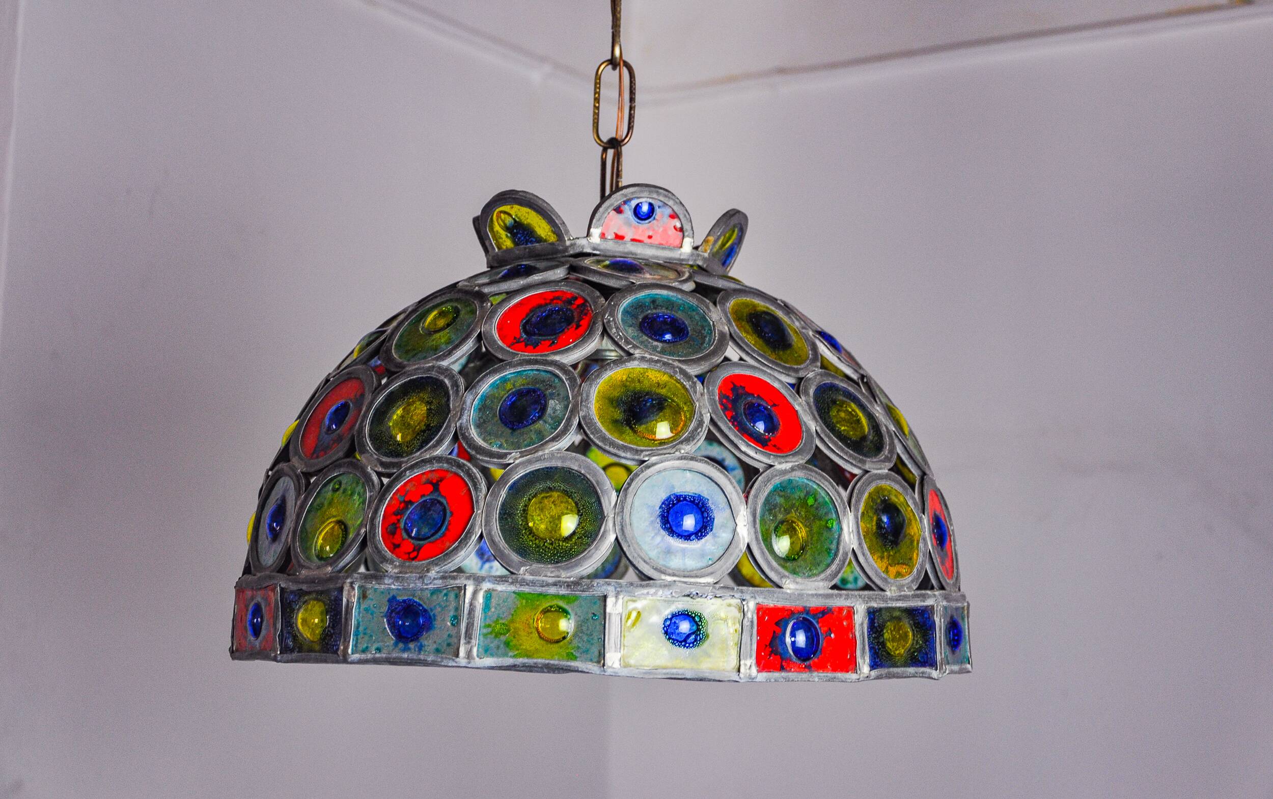 Brutalist chandelier by Felipe Derflingher for Feders, blown glass, 1960, Mexico