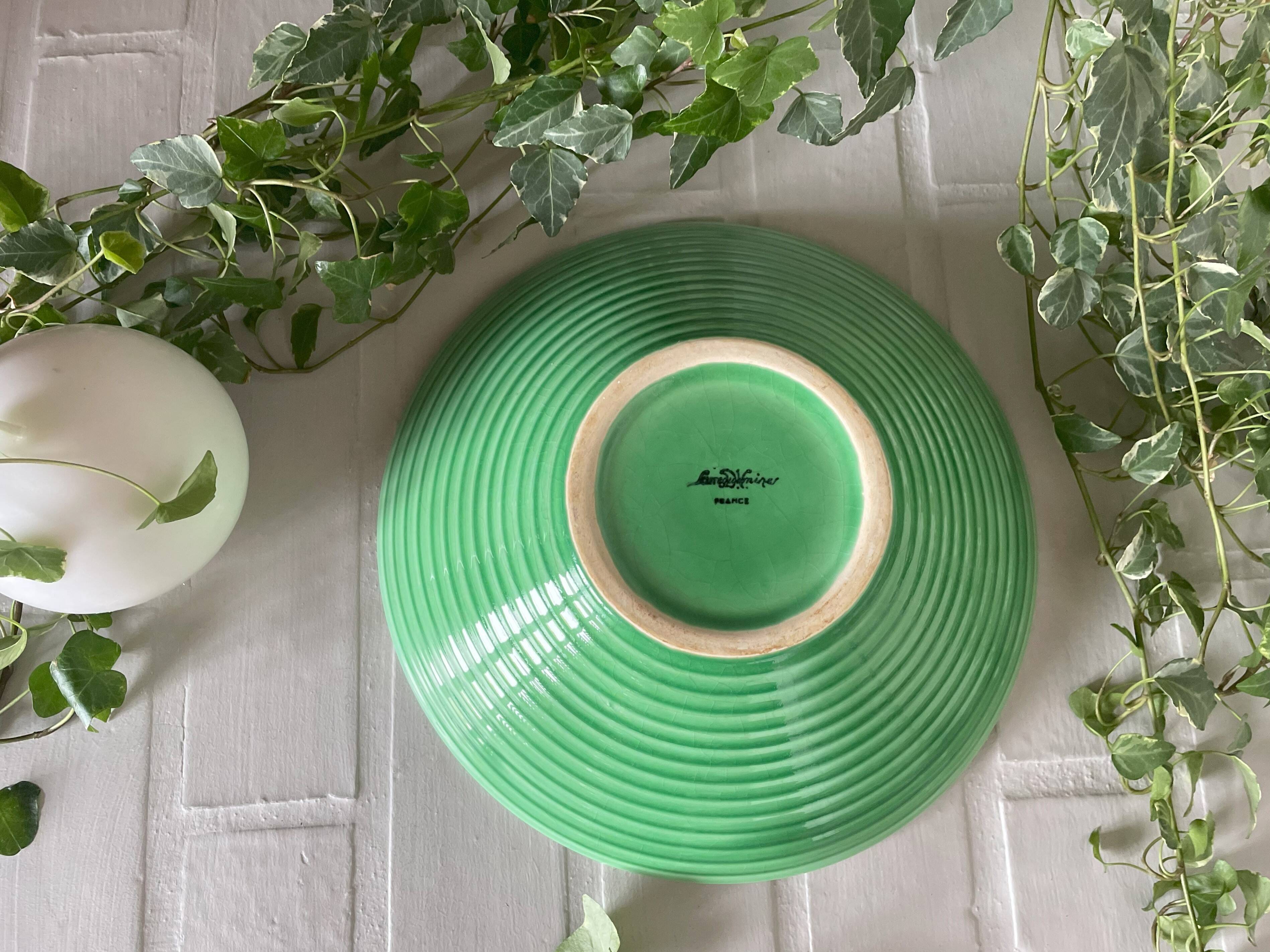 Old earthenware salad bowl from SARREGUEMINES