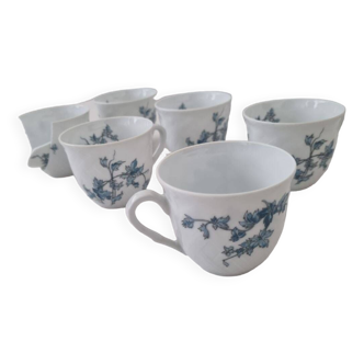 5 tasses porcelaine Bernardaud
