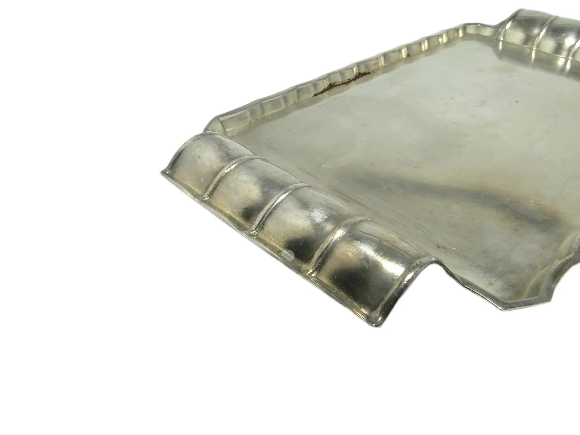 Art Deco tray, silver-plated brass, Szandrik, Hungary, 1930s.