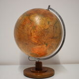 Mid-Century Light Glass Globe With Wooden Base by Paul Rath, 1950s
