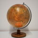 Mid-Century Light Glass Globe With Wooden Base by Paul Rath, 1950s