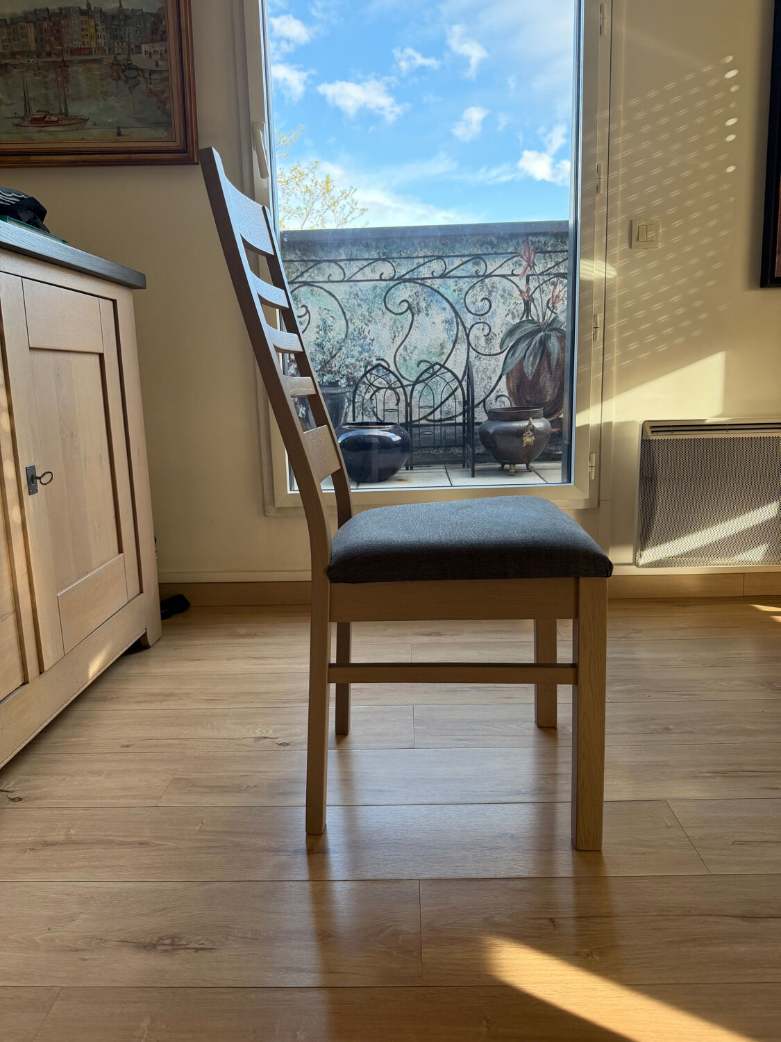 1 lot of 6 oak chairs