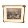 Framed engraving, The return to the Country, Alsace by J.Hesse War 1870 Strasbourg