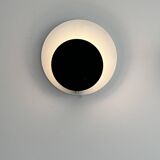 Vintage "Cirkle" wall lamp in black and white lacquered metal, Denmark 1970s