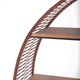 Supersonix leather braiding shelf, solid oak tablet / black structure / D140cm - BRAND BOQA