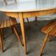 Vintage round table wood and formica