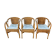 Set of 3 armchairs in rattan and wicker vintage
