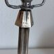 Art Deco table lamp from the 1920s–1930s — Tree trunk base in nickel metal