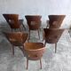 Set of six plywood dining chairs by Baumann, France, 1950s.