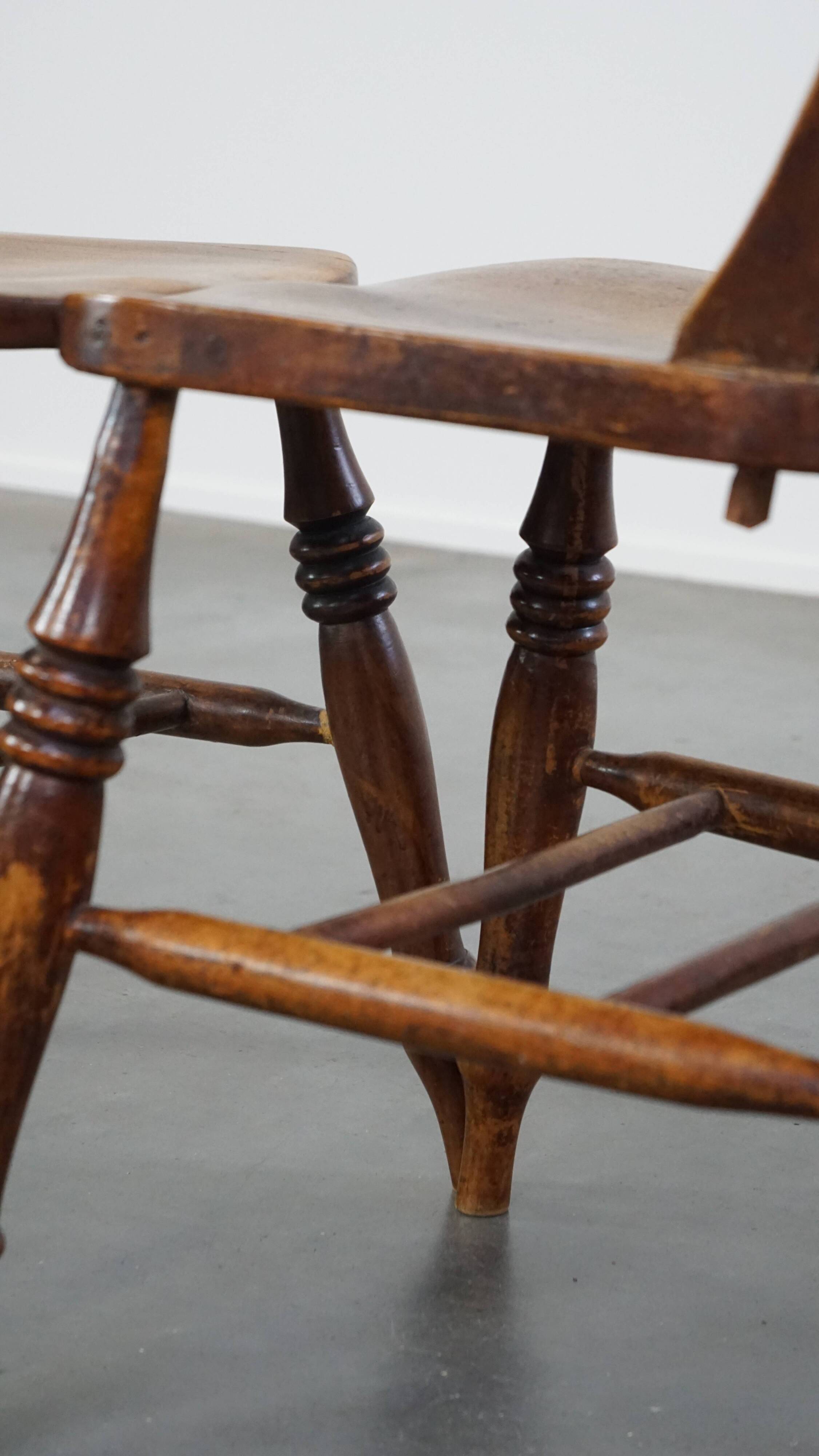 Set of 4 antique English dining chairs from the mid-19th century