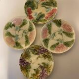 4 assiettes en barbotine d'Onnaing