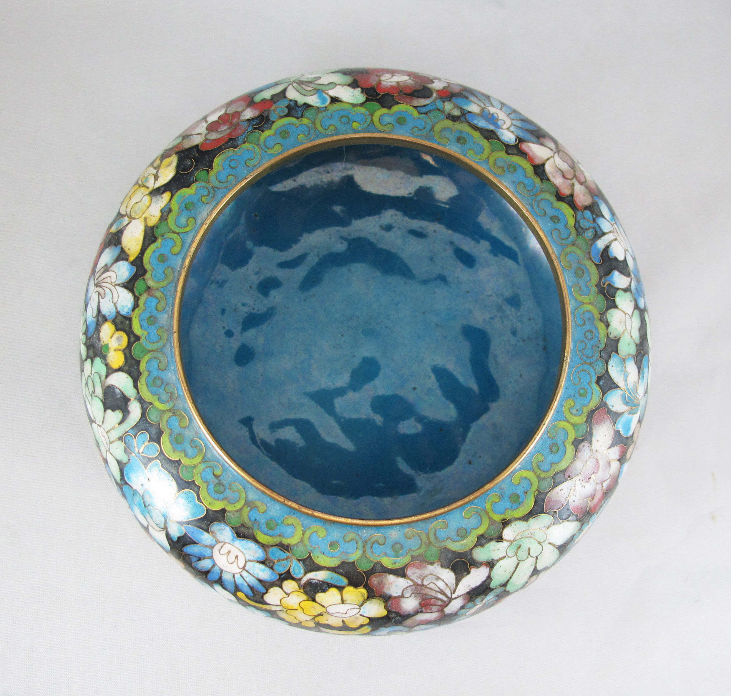Pot couvercle en bronze émail cloisonne Chinois Chine