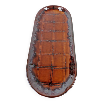 Old Oval Dish Earthenware K&G Luneville Grid Decor 37 x 15.5 cm