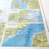 Vintage map of Great Britain and Ireland 43x43cm from 1950