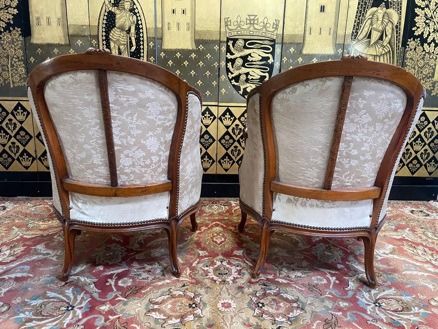 Pair of armchairs - Louis XV style shepherdesses