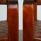 Set of 2 Schuitema design shaker chairs with seat and back in woven leather