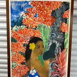 Tahitian portrait signed Magnard