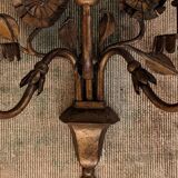 Pair of gold metal flower wall lights