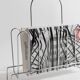 Vintage chrome metal magazine rack - Space Age design from the 1970s - Decorative storage for magazines and books - Elegant retro gift idea
