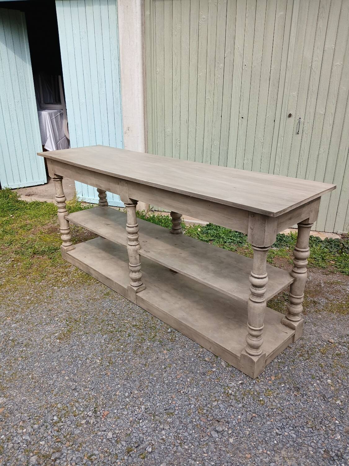 Antique style wooden draper's table