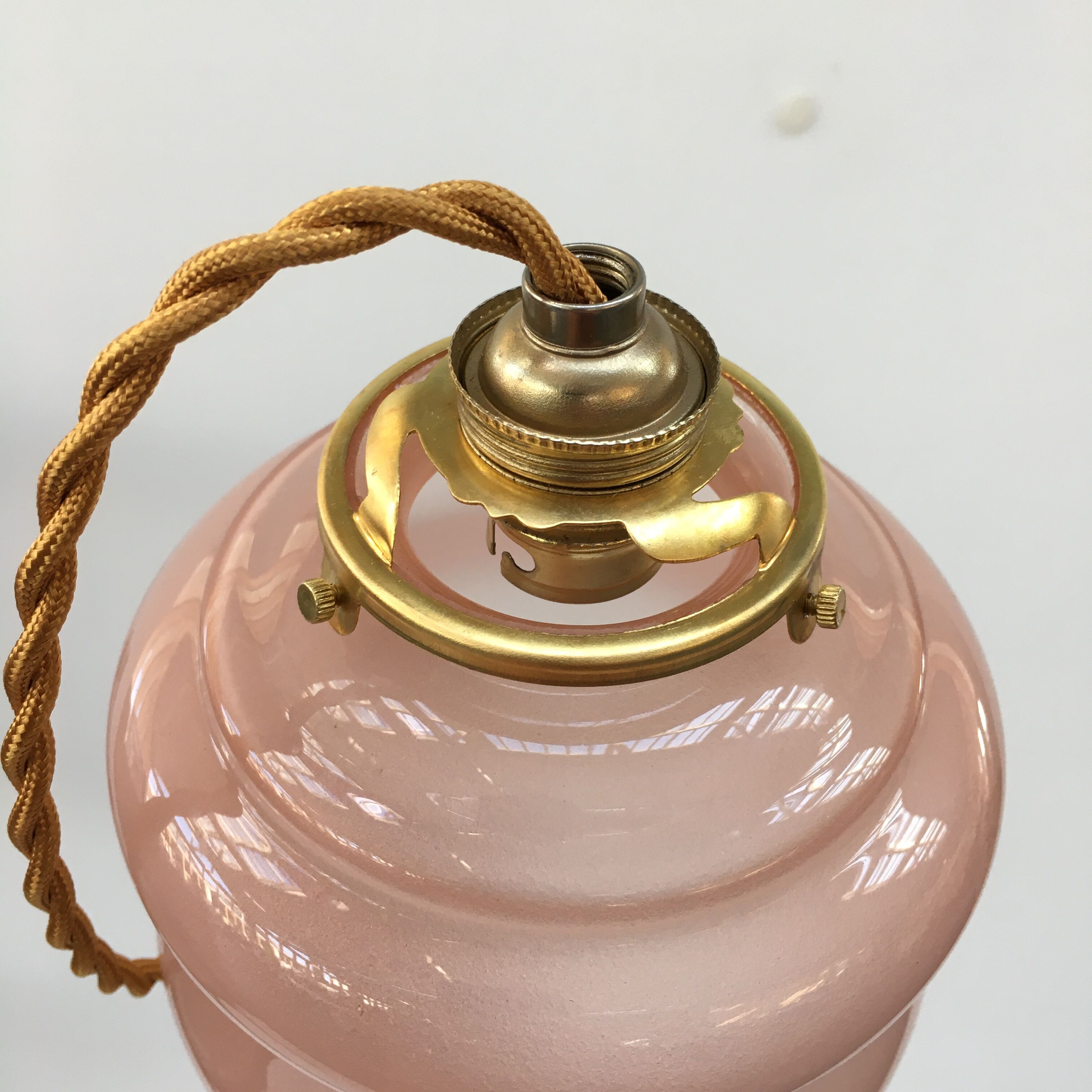 Pink glass walking lamp