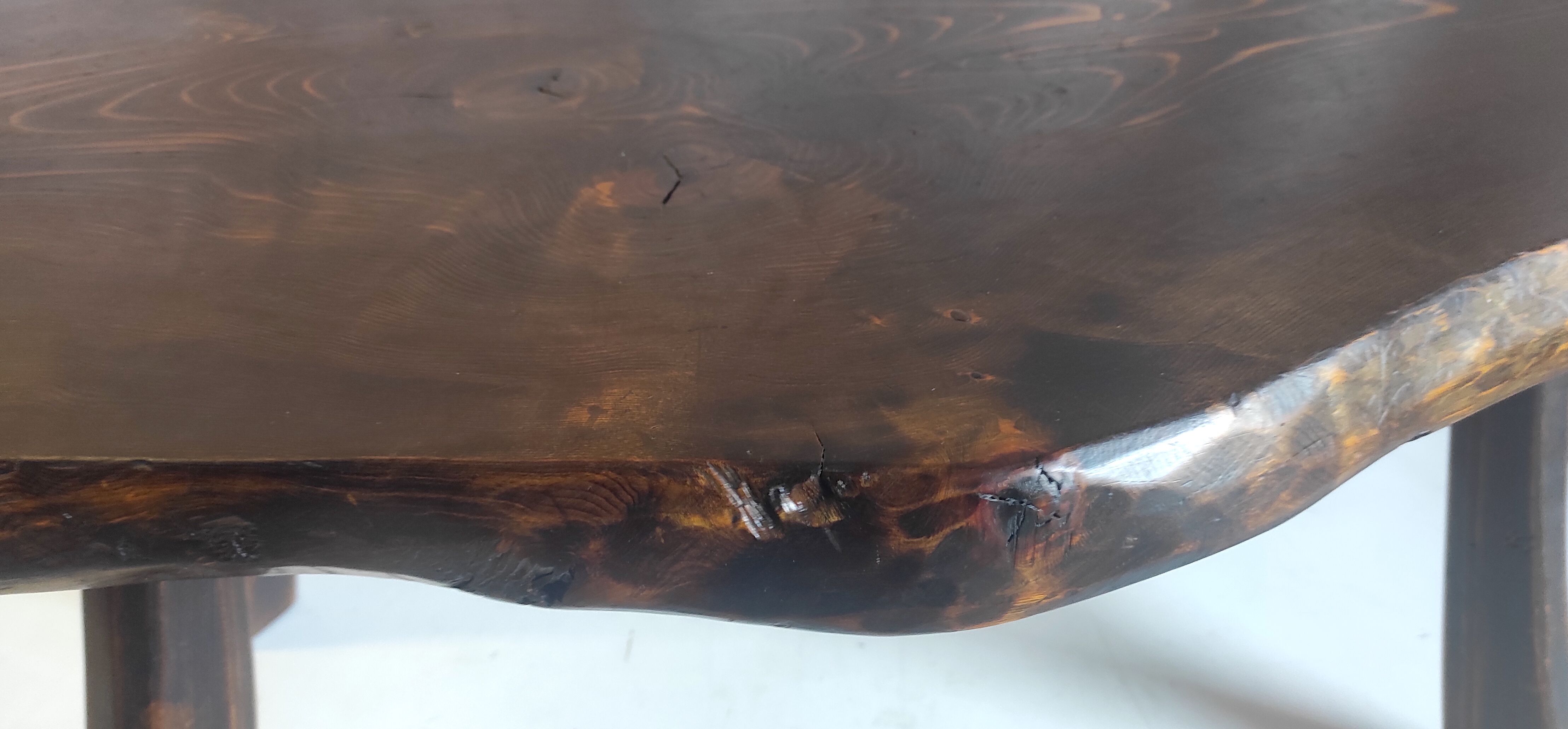 Brutalist solid wood coffee table – 50s/60s