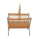 Magazine rack, iron and wicker 60 years