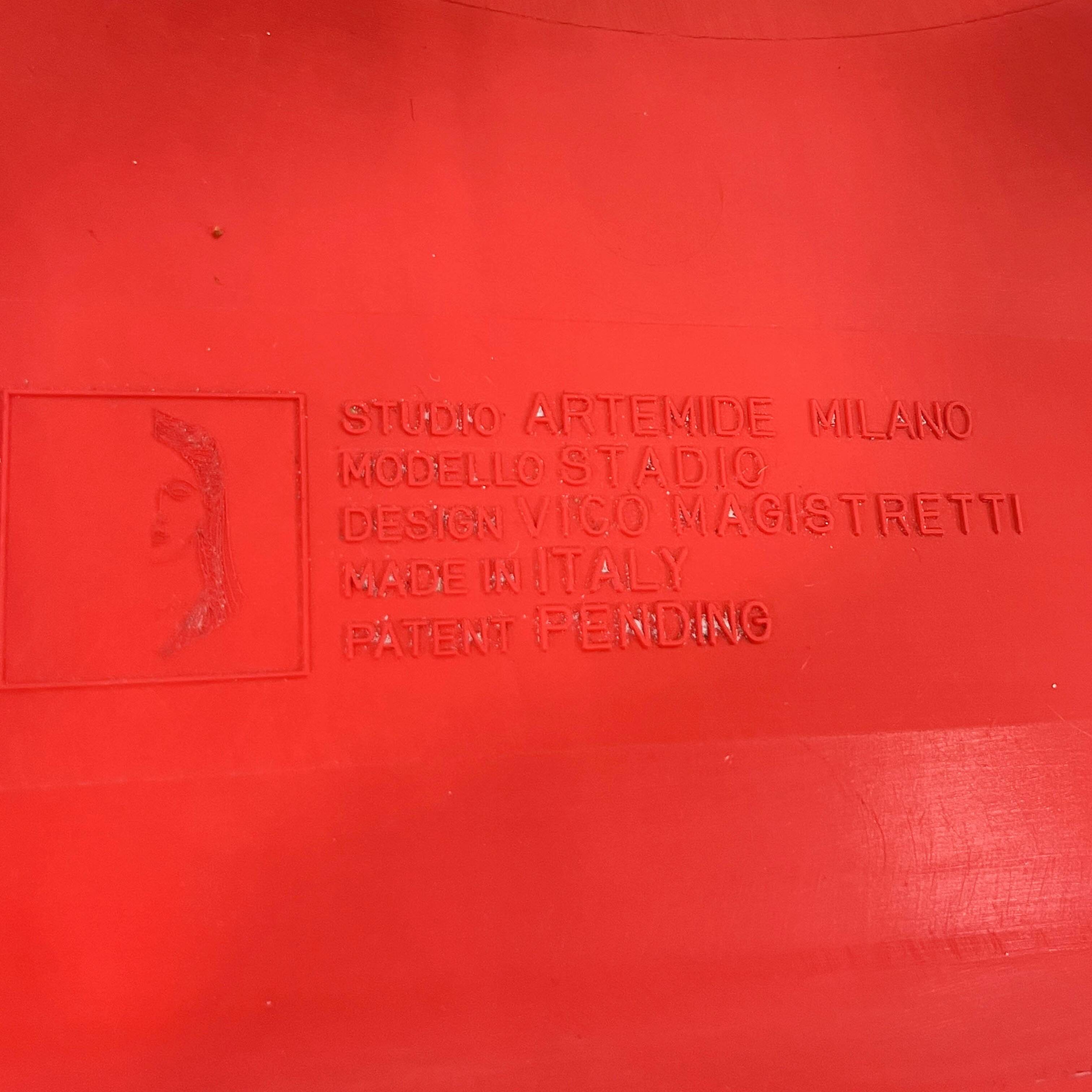 Stadio Red dining table by Vico Magistretti for Artemide, 1970