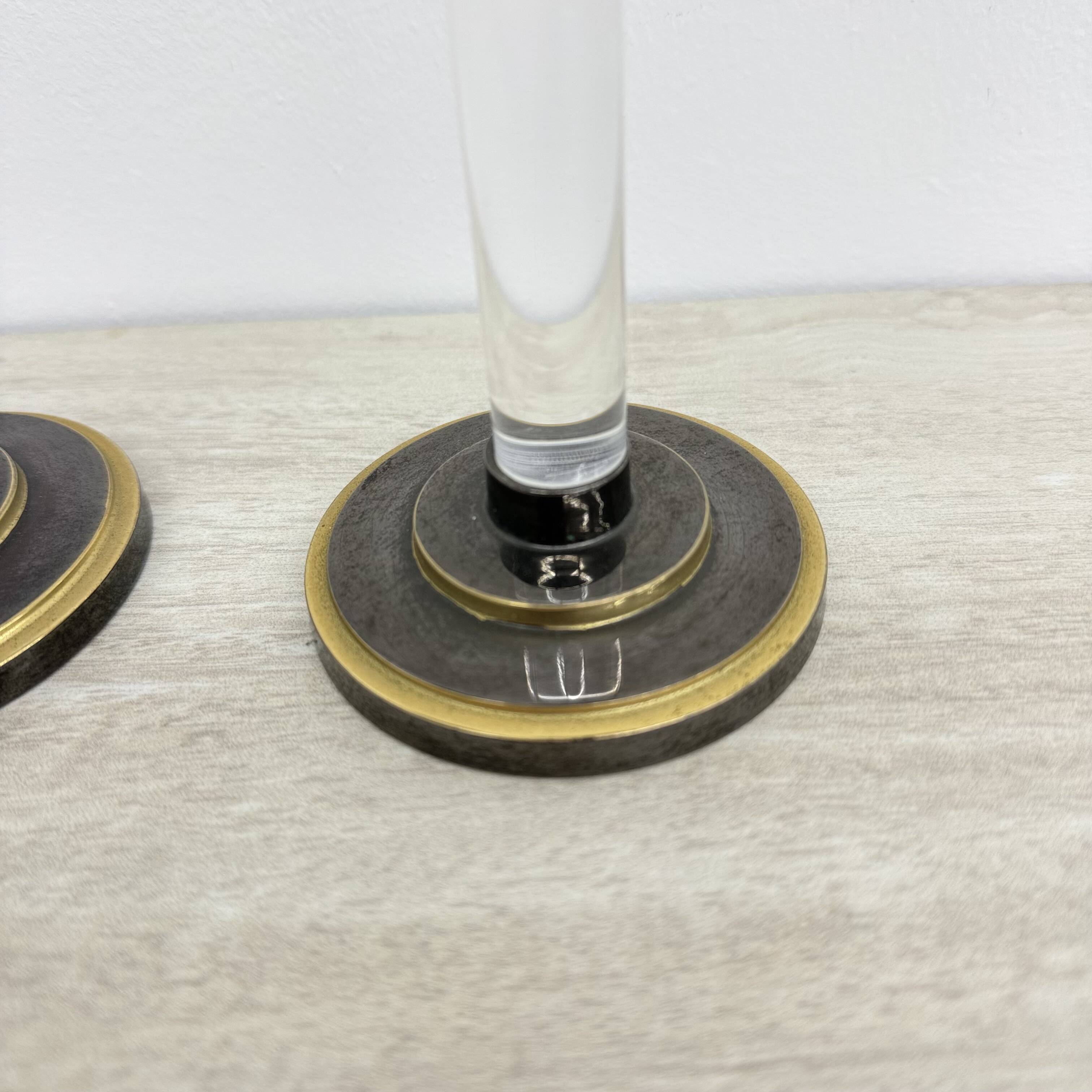 Set of 2 Caravell lucite candle sticks, 1970’s