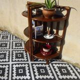 Rattan and bamboo bedside tables, both.