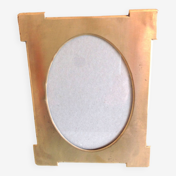 Brushed brass photo frame art deco style / 30s-40s