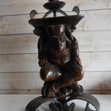 Vintage lamp anthropomorfe carved wood