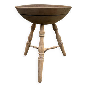 Antique primitive tripod bowl, wood, Maple, UK, 1930s